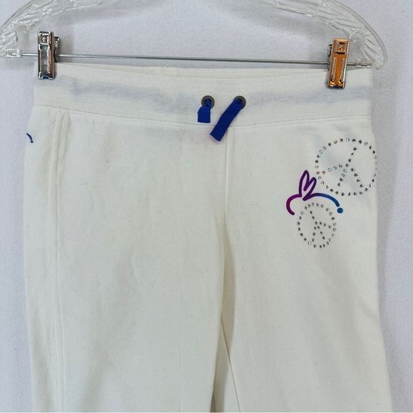 So Jenni Sweatpants Bunny Peace Sign Girls Large White - Picture 2 of 11